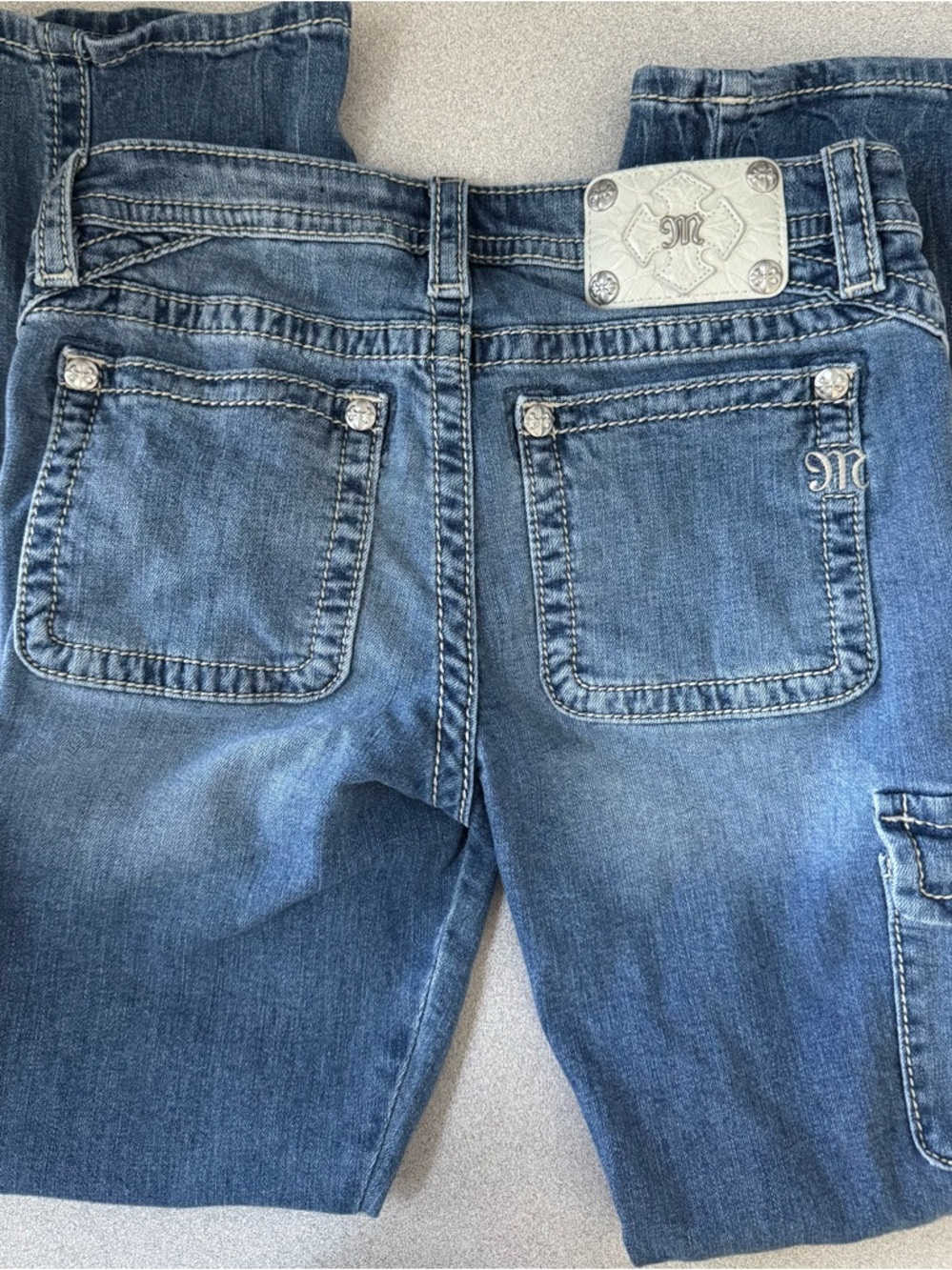 Miss Me Mid-Rise Straight Cargo Jeans, 28x31, Like New